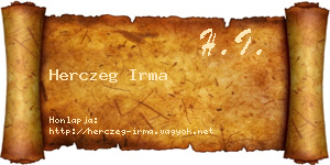 Herczeg Irma névjegykártya