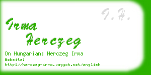 irma herczeg business card